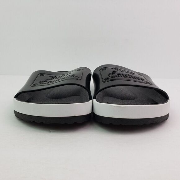 Juicy Couture Womens Size 8 Black White Slip On Casual Slide Sandals - Picture 6 of 11